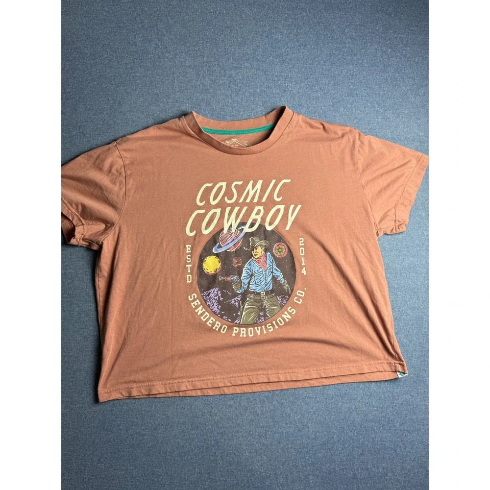 Sendero Provisions Co Cosmic Cowboy Graphic Tee XXL Dusty Rose Space Western - Picture 1 of 6
